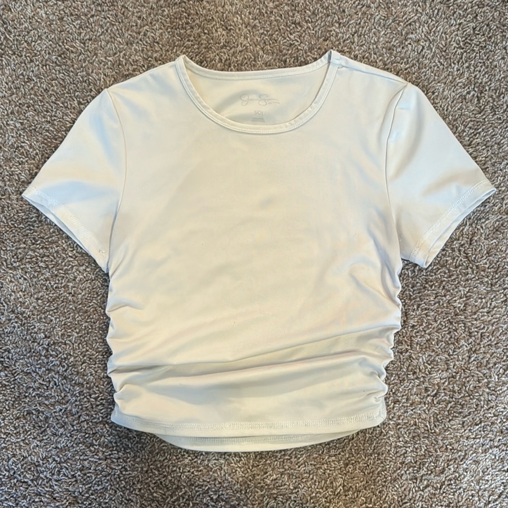 White/creme athletic crop top size small